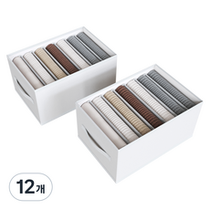 하비티 접이식 칸막이 의류 정리함 36x25x20cm, 화이트, 12개