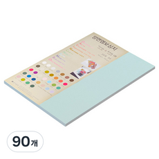 종이문화 다빈치 두꺼운 양면 엠보싱지 No 81 아쿠아블루 180g, 90개