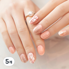 컬러랩 쇼커 리얼 젤 네일 스티커, 블링 핑크 아트 CSA101, 5개
