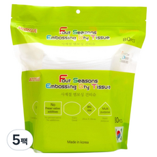아토티슈 사계절 엠보싱 건티슈, 55g, 80매, 5팩