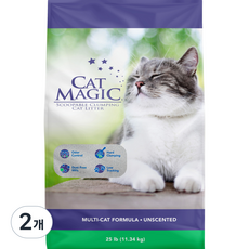 캣매직 프리미엄 벤토나이트 응고형 고양이 모래, 2개, 11.34kg