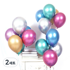 EMOKUBEE 鉻金屬天花板氣球 20入組, 混色, 2組