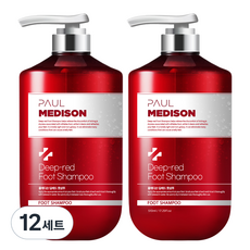 폴메디슨 딥레드 대용량 각질케어 풋샴푸, 510ml, 12세트
