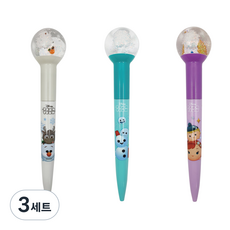 FROZEN 冰雪奇緣 閃亮亮水晶球發光筆3入組, 雪寶, 安娜, 雪, 3套