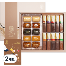 韓式麥芽糖 10顆入+Merci巧克力 10條入+留言卡禮盒, 2組, 245g