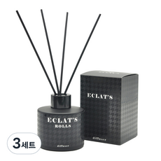 에클라스 디퓨저 본품 + 리드스틱 4p 세트, 100ml, 3세트, 클린 런드리 블랙 + 리드스틱4p
