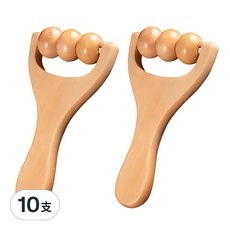 小麥購物 木質滾輪按摩滾輪 三株彈弓 G848 55g 木頭色 全身按摩 輕巧便攜, 10支