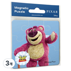 TOY STORY 玩具總動員 Puzzle Life 迪士尼 熊抱哥 磁性拼圖 D908, 3個, 9件