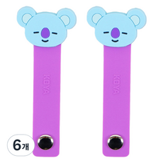 BT21 케이블 정리밴드 코야, 혼합색상, 6개