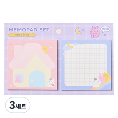 BUTTERSHOP Milkcat Scrabbit 奶油君便條紙 2款 x 25張 套組, 3套, 夜空