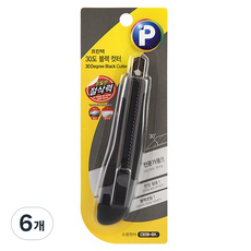 프린텍 30도 커터 소형 135mm CE09-BK, 블랙탄소강블랙, 6개