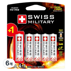 스위스밀리터리 알카라인 AAA 건전지 카드형, 5개입, 6개