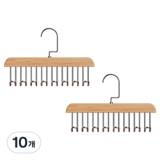 Monopoly 多用途內衣 細肩帶背心 領帶 衣服 皮帶 帽子掛架, 10個, 淺色木