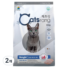 캐츠랑 어덜트 고양이 기능성 웨이트 케어 체중조절 사료, 면역/항산화, 6kg, 2개