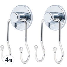 3M 접착식 2p훅, 4개, 실버