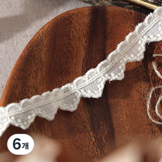 糖果愛心 棉質刺繡蕾絲 180cm, 6個, 自然色