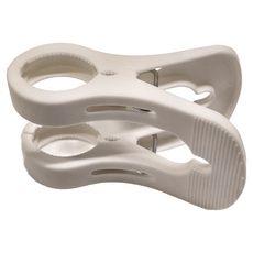 FaSoLa 多用途曬被夾 加厚材質 抗曬耐磨 雙夾口設計 加倍防風 大夾口設計, 白色, 2組