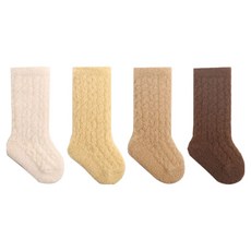 素色貂毛保暖襪4雙組