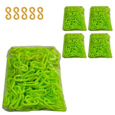 동광세이프티 형광 체인 + 플라스틱 연결고리, 5개, 혼합색상