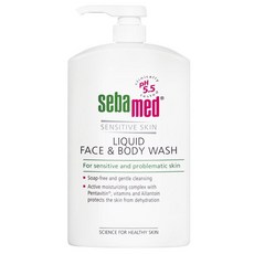 施巴 pH5.5 潔膚露，無皂鹼配方，溫和清潔不緊繃，洗臉和沐浴雙重用途, 1L, 1瓶