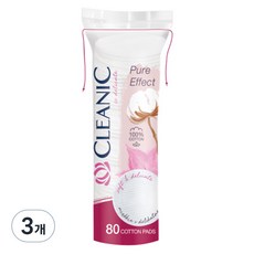 Cleanic 柔軟圓形化妝棉, 80張, 3包
