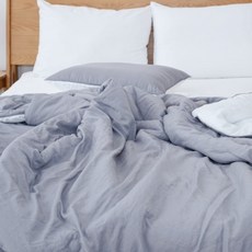 아띠블랑 아동용 양면 모달 차렵 이불, 화이트 + 그레이