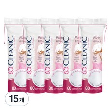 클레아닉 퓨어 이펙트 소프트 터치 화장솜, 80매입, 15개