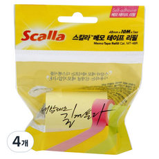 Scalla 便條膠帶補充帶 MT-48R, 黃色, 4個, 1張