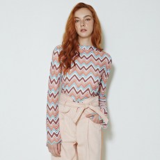 라이 지그재그 블라우스 탑