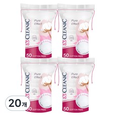 클레아닉 Pure Effect 소프트 터치 화장솜, 50매입, 20개