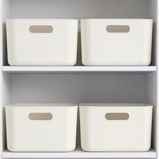 보노하우스 국내 제조 로코스 정리함 수납 바스켓, 아이보리, 4개