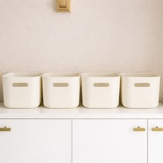 보노하우스 국내 제조 팬트리수납 정리 손잡이 바스켓, 화이트, 8개