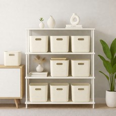 보노하우스 국내 제조 로코스 팬트리수납 정리 손잡이 바스켓, 크림, 8개