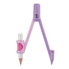 Kutsuwa 初學者安全圓規 粉紫雙色 易用 啟發幾何興趣, 1入