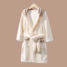 Starbean 兒童小熊連帽綁帶浴袍