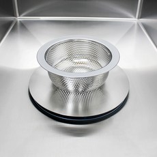 Stentok 304不鏽鋼水槽排水口全覆蓋蓋 + 廚餘過濾網組, 銀色, 1套