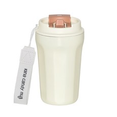 클리나 캔디머그 스텐 보온보냉 빨대 텀블러, 크림라떼, 380ml, 1개