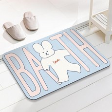 무식이네 뽀송토끼몽 빨아쓰는 규조토 발매트 60 x 40 cm, B빼꼼토끼몽, 1개