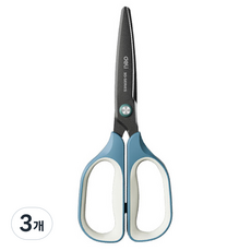 deLi 得力 3D弧形黑色刀刃鐵氟龍剪刀 TJ109, 藍色, 3個