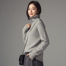 Unijay 女款 Colley 高領羅紋落肩針織T恤