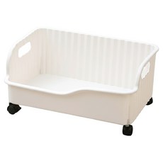 妃妃嚴選 桌下帶輪置物籃, 米白色, 1個