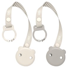 티지엠 곰돌이 노리개 젖꼭지 홀더, 라이트그레이 + 딥그레이, 1세트