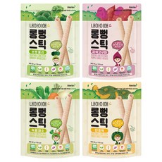 Naeiae 寶寶米棒組 韓國米、糙米和蔬果製成 低鈉 無糖 無鹽 純素 長條棒狀, 蔬菜口味 + 南瓜口味 + 紫薯口味 + 花椰菜口味, 30g, 4包