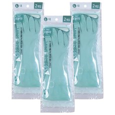 태화 컬러 고무장갑 2켤레, 민트, 대(L), 3세트