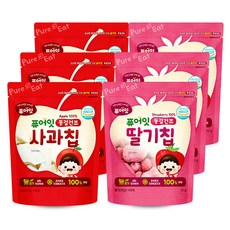 Pure Eat Naebro 蘋果脆片 12g x 3入 + 草莓脆片 12g x 3入, 蘋果口味, 草莓口味, 1套