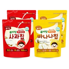 Pure Eat 蘋果果乾 12g 2入+香蕉果乾 25g 2入, 1組