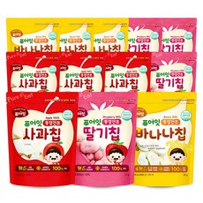 퓨어잇 동결건조 과일칩 3종 x 4p 세트, 1세트, 사과, 딸기, 바나나, 12g