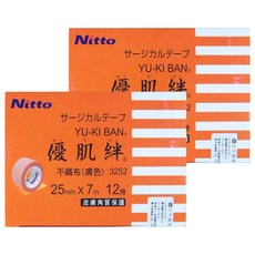 Nitto 日東 優肌絆不織布透氣膠帶 3252-TW-12 25mm x 7m 12個, 2盒