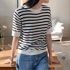 afinar 女款條紋夏季短袖針織衫