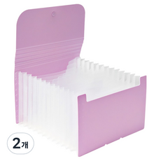 모던앳 마카롱 12칸 아코디언 파일 A6, 라일락핑크, 2개